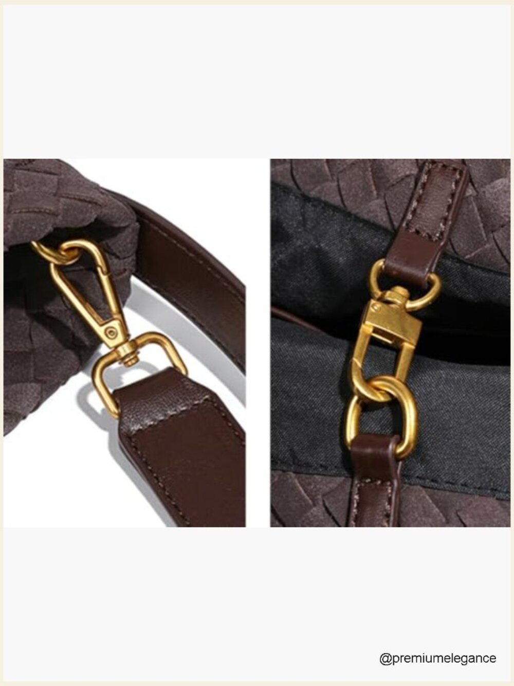 Women's Woven Suede Slouchy Tote Hobo Bag Shoulder Purse - Picture 5 of 7